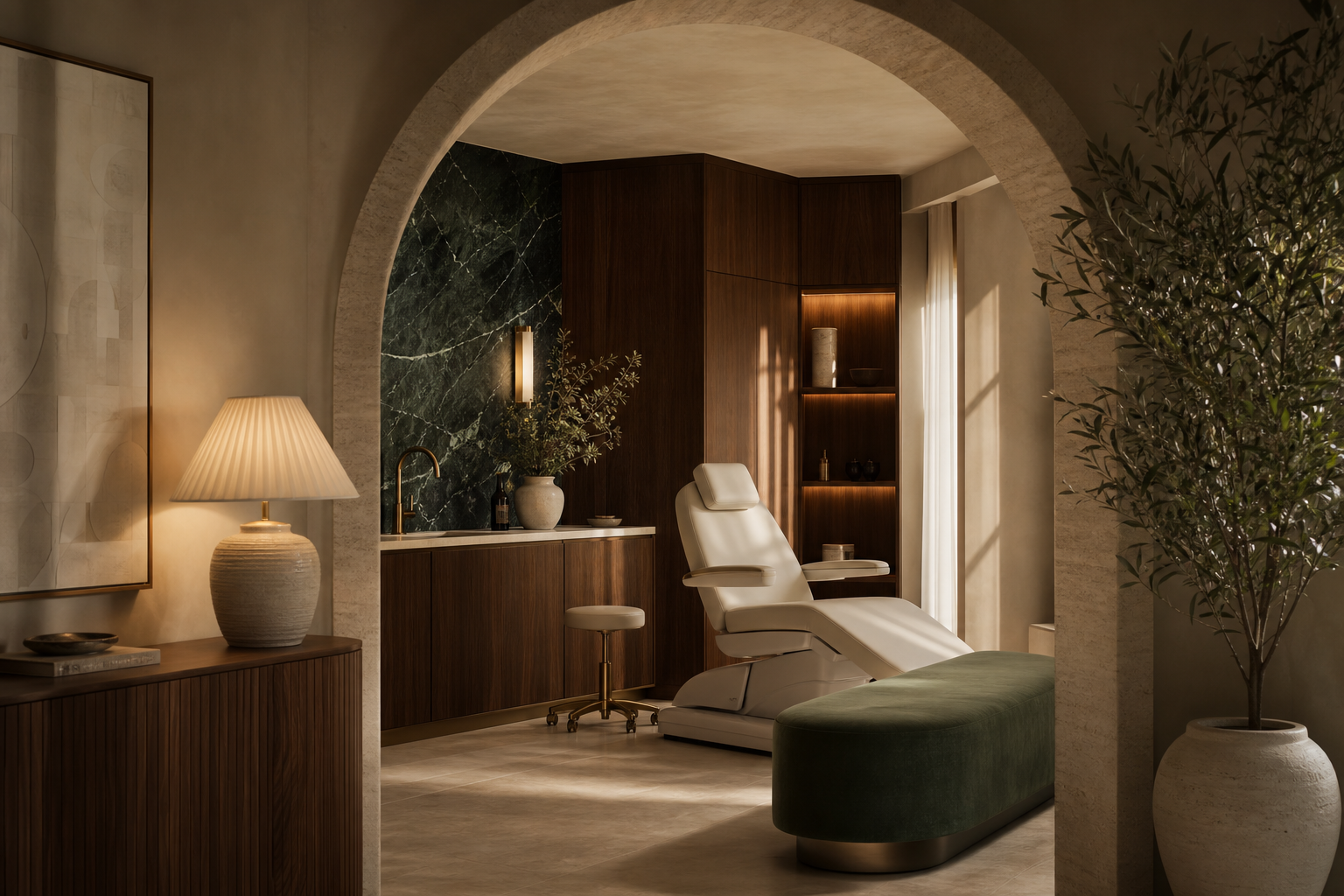 Arched treatment room